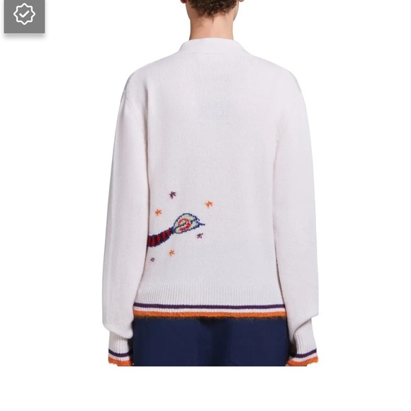 Marni  WOOL-CASHMERE BLEND CARDIGAN WITH JACQUARD DRAGON size S-M - Picture 2 of 14